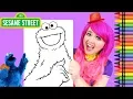 Coloring Cookie Monster Sesame Street Coloring Page Crayola Crayons KiMMi THE CLOWN
