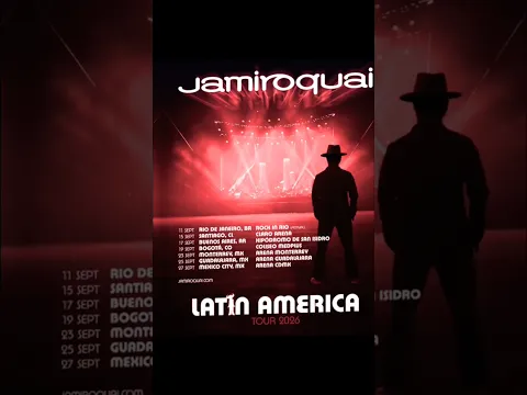 Latin America, the wait is over! See you next month! Link to Tickets in bio #jamiroquai