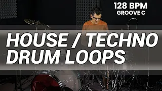 Download House / techno drum loops 128 BPM // The Hybrid Drummer MP3