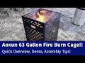 Aoxun 63 Gallon 30 inch Burn Cage Burn Barrel Quick Review Demo Set Up