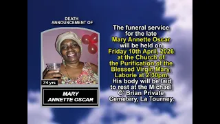 Mary Annette Oscar Short Obituary