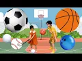 Download Lagu Animatie van een sportballiedje - Leer de namen van sportballen | Kinderliedje - Xavi ABC