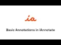Basic Annotations in iAnnotate