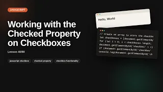 Working with the Checked Property on Checkboxes JavaScript Tutorial for Beginners