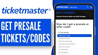 How to Access Presale Tickets on Ticketmaster Get Ticketmaster Presale Codes 2024 Explained