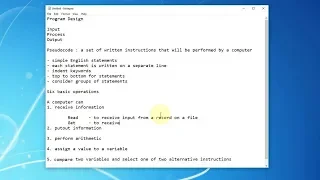 Program Design - 2 Pseudocode