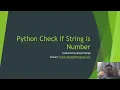 1 - Python Check if string is numeric