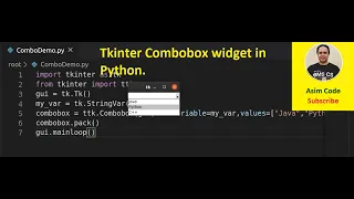 Tkinter Combobox widget in Python