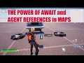 The Power of Await and Agent References in Maps in Verse Code