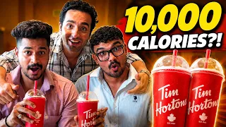 2 Boys 10000 Calories = Tim Horton 😱 Entire Menu Challenge