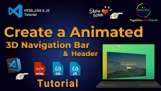 Create a Animated 3D Navigation Bar-Header using HTML CSS JS Awesome 3D Nav-Bar Animation