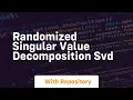 randomized singular value decomposition svd