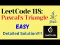 LeetCode 118 Pascal s Triangle EASY JAVA Detailed Solution