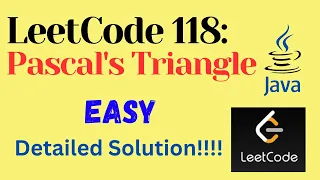 LeetCode 118 Pascal s Triangle EASY JAVA Detailed Solution