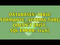 Databases Table performance - schema threads doesn t exist SQL Error 1146