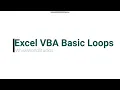 Excel VBA Basic Loop Tutorial
