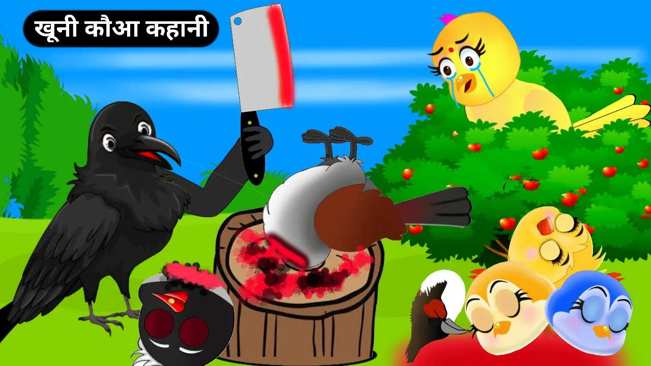 खूनी कौआ कहानी|Kalu Kauwa Cartoon#meenochidiyastory#HindiCartoon#tunichidiyastory#TuniChidiyaStoryTV