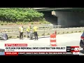 Construction stops traffic on Memorial Drive in Chicopee