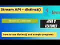 8 6 java 8 stream distinct method distinct method in Java 8 example programs for distinct