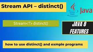 8 6 java 8 stream distinct method distinct method in Java 8 example programs for distinct