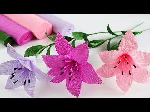 Download MP3 🌸LILY🌸 Crepe Paper Flowers/Flower Craft Ideas