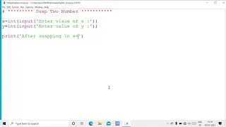 Swap two numbers - Python Programs
