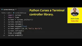 Python Curses a Terminal controller library