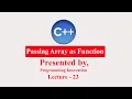 Passing Array as Function Arguments in C in urdu Lecture - 23