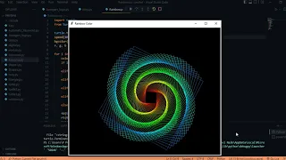 how to design rainbow colors Using python turtle