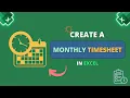 How to Create a Monthly Timesheet in Excel