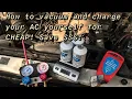 HOW TO Vacuum and Recharge AC for CHEAP Harbor Freight and Walmart