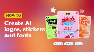 How to create AI logos stickers fonts