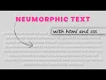 Neumorphism Text Effects Using CSS Html CSS Neumorphism