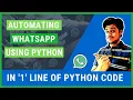 Automate WhatsApp Using Python Automate WhatsApp in 1 Line of Python Code WhatsApp Automation