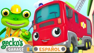 Ayuda con el camión de bomberos 🧑‍🚒🔥🐸 Garaje de Gecko | Carros para niños | Videos educativos