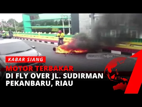 Diduga Korsleting Listrik, Sebuah Motor Terbakar di Fly Over Jalan Sudirman Pekanbaru