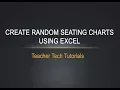 Seating Charts Using Excel - Part 2 Random Order