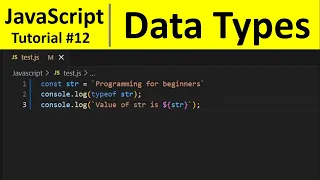 JavaScript Tutorial 12 - Data Types in JavaScript Programming For Beginners