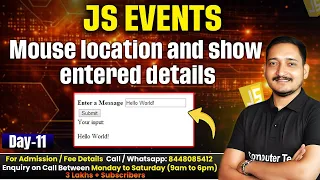 Mouse Location Show Entered Details in JavaScript Event JavaScript Tutorial for Beginners