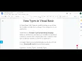 Data Types in Visual Basic