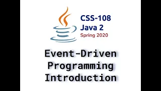 01 Event Driven Programming Introduction