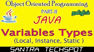 Java Beginners Tutorial in Tamil Types Of Variables local Static Instance