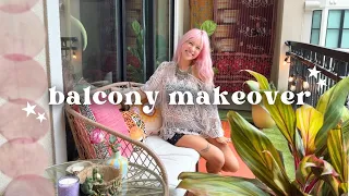I TURNED MY LIFELESS BALCONY INTO A BEAUTIFUL OASIS balcony makeover