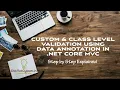 Custom and class level validation using data annotation in NET core C
