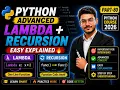 Lambda Functions Recursion in Python Anonymous Functions Explained Part-80