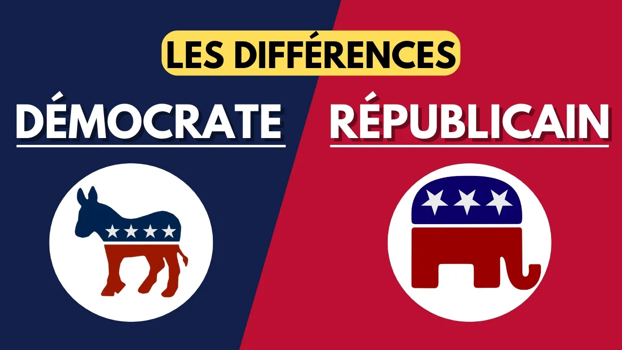 Les différences entre le Parti Démocrate🫏🔵 et le Parti Républicain🐘🔴(sans prise de position)
