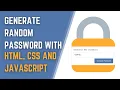 How to Create Password Generator with HTML CSS and JavaScript