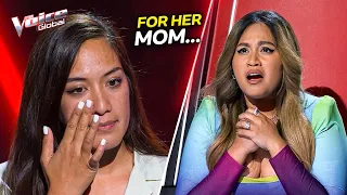 she could barely hold it together but she kept singing the voice