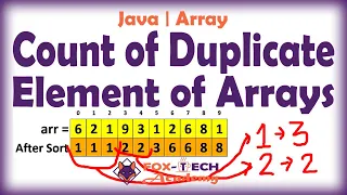 Count occurrence of repeated element in array Count duplicate element Java Fox Tech Academy