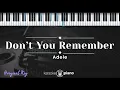 Lagu Don't You Remember - Adele (KARAOKE PIANO - ORIGINAL KEY)